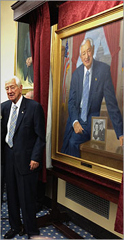 The Honorable Ralph Hall with portrait